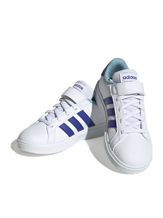 GRAND COURT 2.0 EL K Kids Sneakers with Hook & Loop Closure Cloud White / Lucid Blue / Preloved Blue