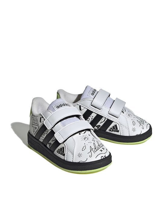 Grand Court GRAND COURT 2.0 Kids Sneakers with Scratch Cloud White / Core Black / Pulse Lime