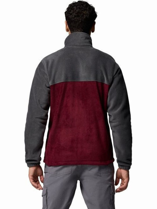 Steens Mountain Full Men's Fleece Cardigan Burgundy