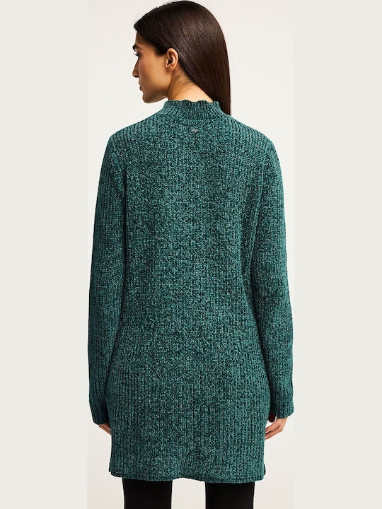 Mini Dress Knitted Turtleneck Green FBL012-100-13-Dark Sea