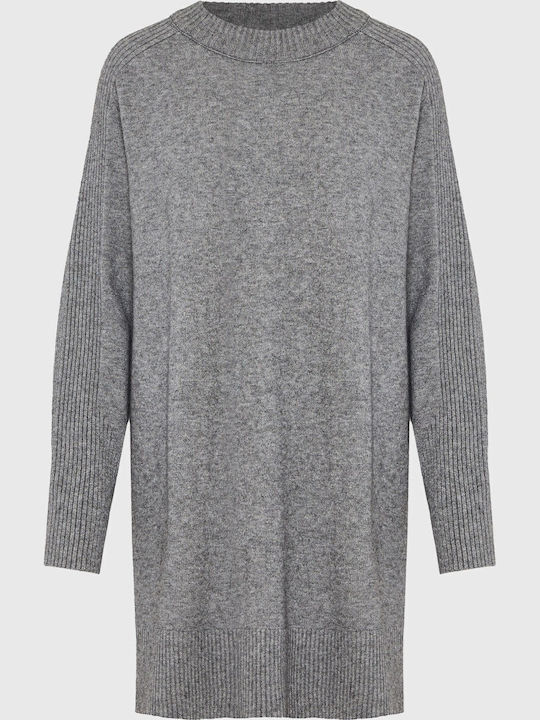Mini Knitted Grey Dress FBL012-104-13-Grey-Mel