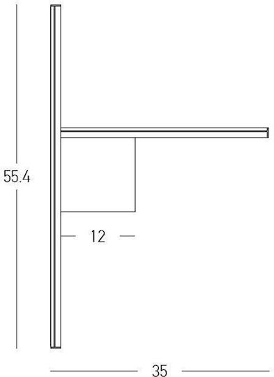 Zambelis Lights Lamp Wall with Integrated LED and Warm White Light Black 35x55.4cm