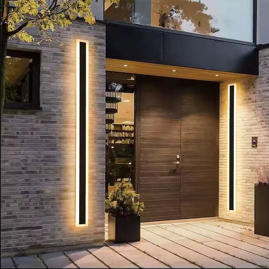 Home Lighting Modern Wall Lamp with Integrated LED and Warm White Light Black 5x4x100cm