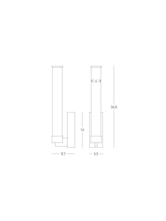 Zambelis Lights Φωτιστικό Τοίχου LED Καφέ 5.5x9.7x34.6εκ. Zambelis Lights Φωτιστικό Τοίχου LED Καφέ 5.5x9.7x34.6εκ.