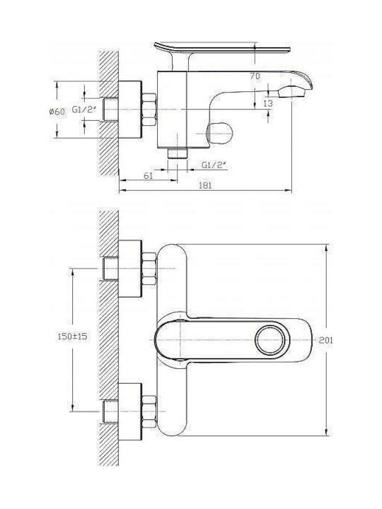 Inter Ceramic Mixing Shower Shower Faucet White