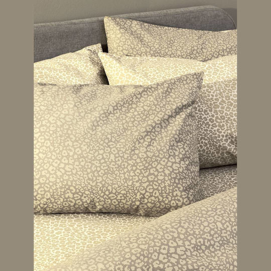 Palamaiki Duvet Cover Set Cotton Queen with 2 Pillowcases 240x250 Fasion Life Fl6284 Beige