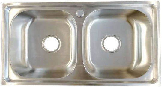 ICK7641 Ένθετος Inox Σατινέ Μ76xΠ41cm Ασημί