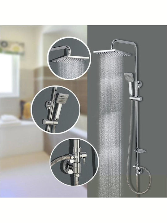 Inter Ceramic Στήλη Ντουζ με Μπαταρία Ασημί Inter Ceramic Στήλη Ντουζ με Μπαταρία Ασημί