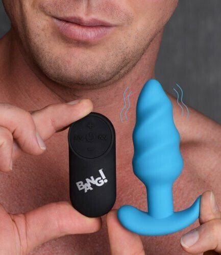 Anal Plug mit kabelloser Funktion und Vibration Blau