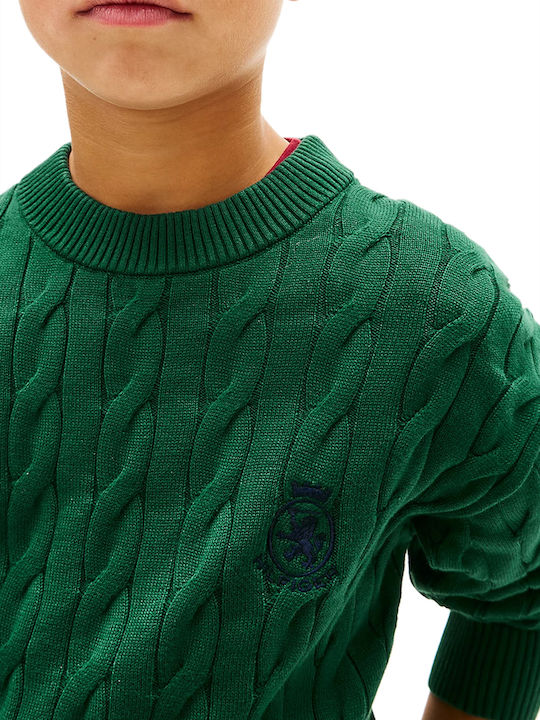 Kids' Sweater Long Sleeve Ornamental Green Tommy