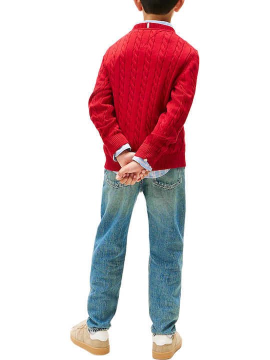 Kids' Sweater Long Sleeve Medium Red Tommy