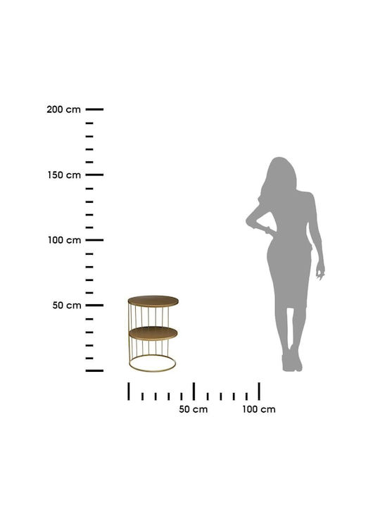 Round Metal Side Table Gold 37x37x52cm