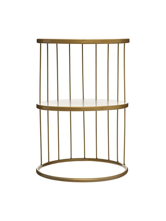 Round Metal Side Table Gold 37x37x52cm
