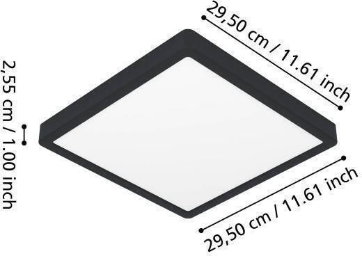Eglo Fueva Mount Ceiling Light Bathroom 29.5cm with Integrated LED