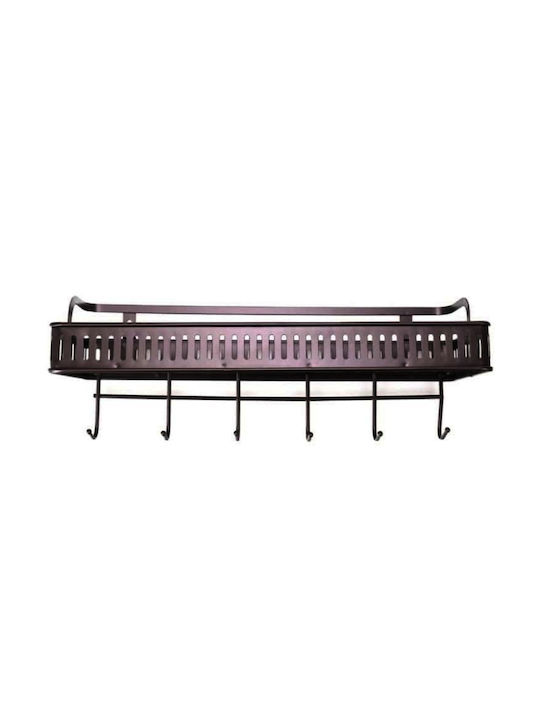 Raft Metalic De Perete 44x16cm Maro