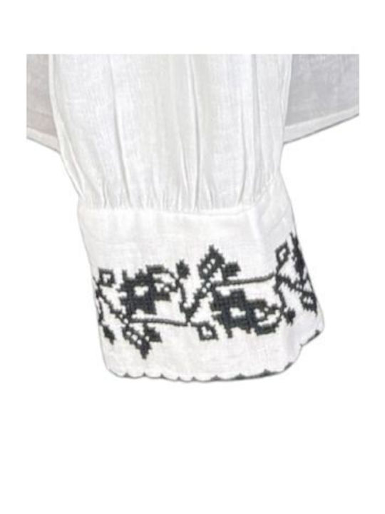 Kids' Shirt Long Sleeve White, Black