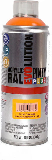 Pinty Plus Spray Paint Evolution Acrylic with Metallic Effect Orange F143 300ml