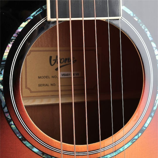 V-tone Semi-Acoustic Guitar Cutaway Sunburst