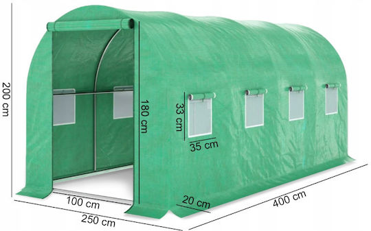MalTec Gewächshausabdeckung 2.5x4x2m