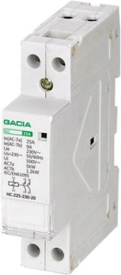 VCX Phase Relays 25A Single Pole with Voltage 230V