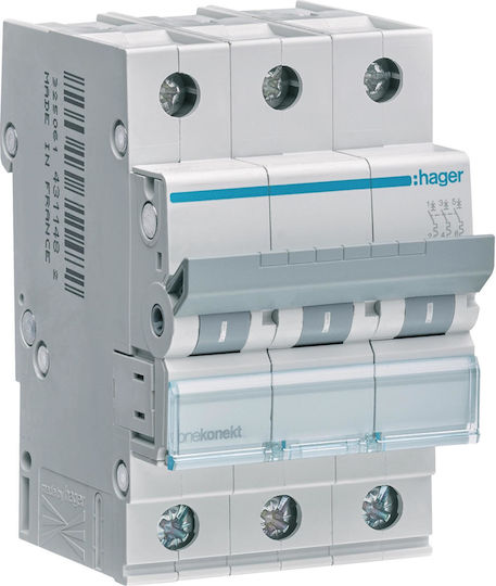 Hager Τριπολικός Διακόπτης Ράγας 400V 16A