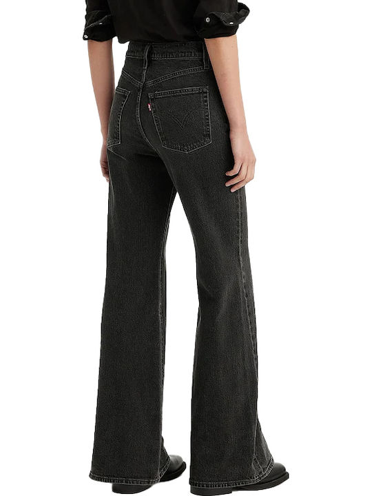 Ribcage Women's Jean Pants Flared in Slim Fit Black