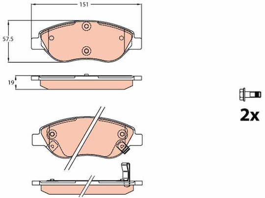 Trw Gdb2228 Brake Pad Set Disc Brake