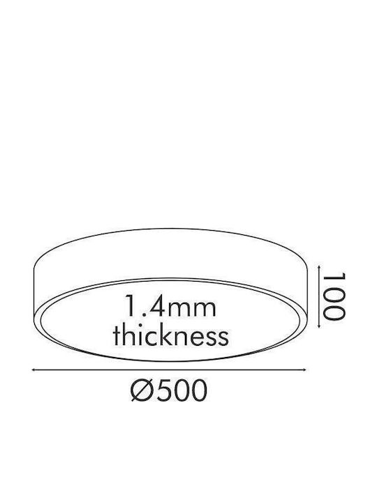 Aca Optimus Στρογγυλό LED Panel 50W με Ρυθμιζόμενο Λευκό Φως