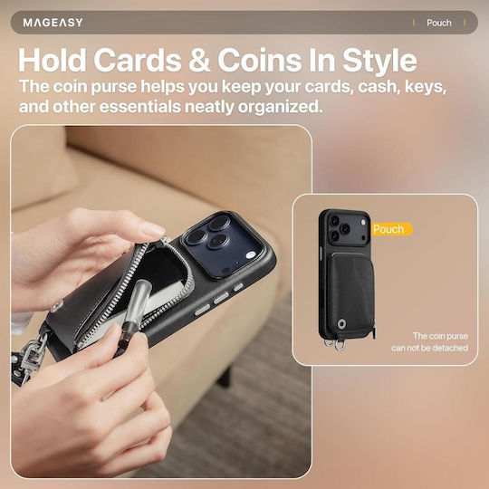 Mageasy Wallet Μαύρο (iPhone 17 Pro Max)