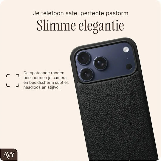 AVY Back Cover Δερμάτινο Μαύρο (iPhone 17 Pro Max)