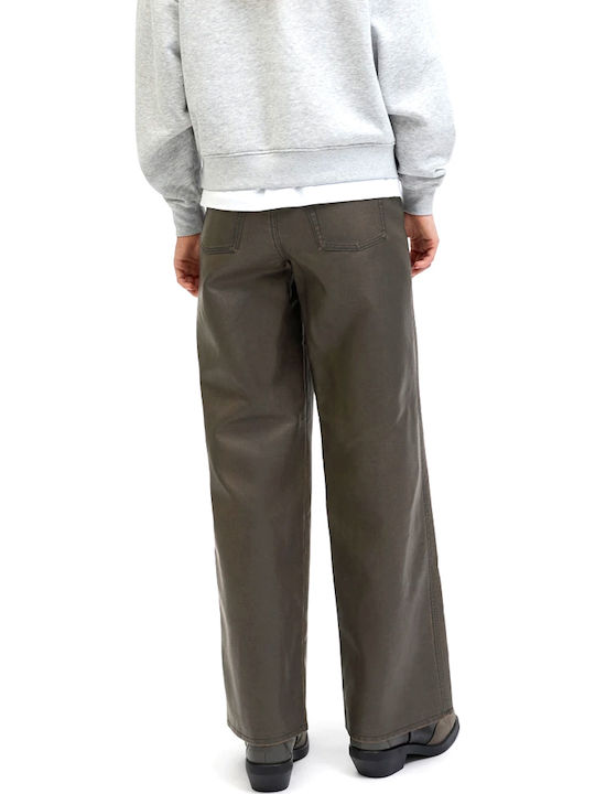 Jack & Jones Tokyo Γυναικείο Ψηλόμεσο Υφασμάτινο Παντελόνι Brown
