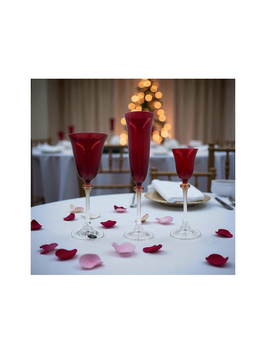 Domumart Set de pahare pentru Vin Alb din Cristal în Culoarea Roșu Cu picior 185ml 6buc