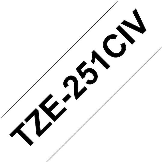 Brother Tze251civ Label Maker Tape in White Colour Compatible with Brother TZe/TZ