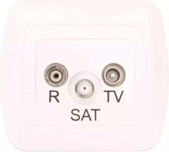 Kontakt-Simon TV, Satellite, and Radio Antenna Socket Basic in White color AAS/11