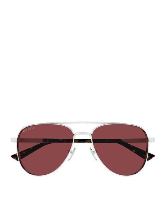 Gucci Bărbătești Ochelari de soare cu Argintiu Cadru și Roșu Oglindă Lentilă GG1962S 003