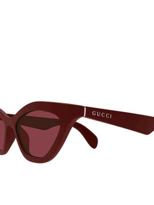 Gucci Feminini Ochelari de soare cu Burgundy Cadru și Roșu Lentilă
