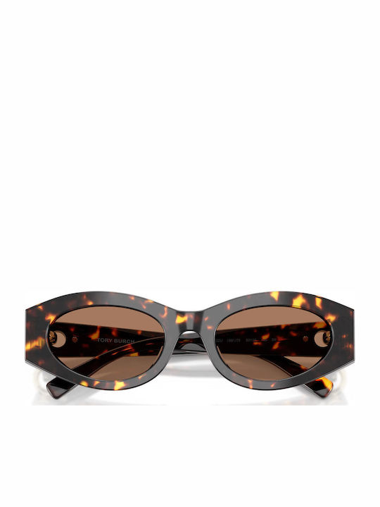 Tory Burch Damen Sonnenbrille mit Braun Schildkröte Kunststoff Gestell und Braun Linse TY7222U-198173