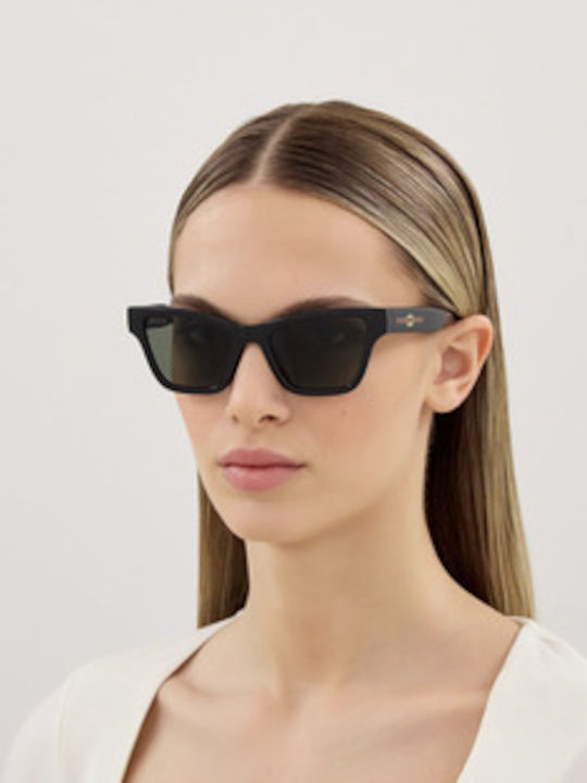 Gucci Unisex Sunglasses With Black Horn-Rimmed Frame And Grey Lens GG1982S 001