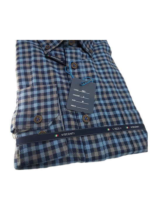 Visconti Cotton Shirt Blue Beige