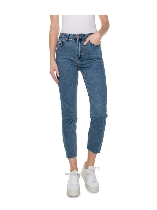 Emily High Waist Women's Jean Trousers in Skinny Fit Dark Blue Denim