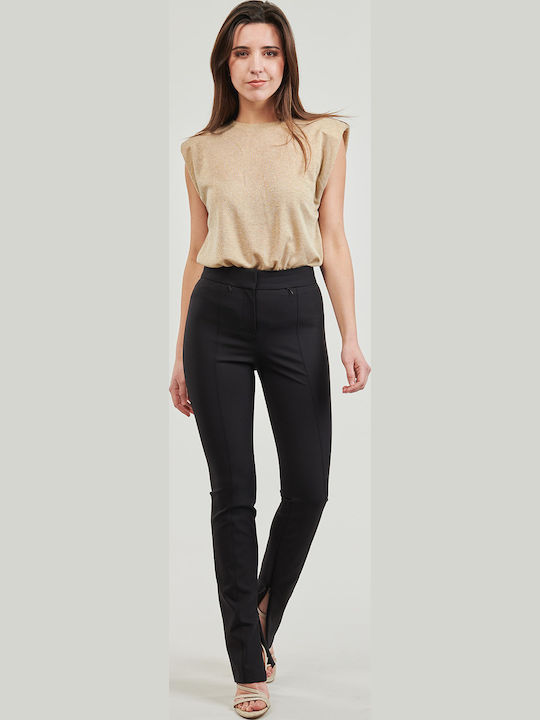 Damen Stoff Hose Schwarz