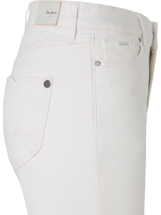 Women's Jean Trousers Flared in Slim Fit White