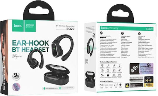 Hoco EQ29 In-ear Bluetooth Handsfree Ακουστικά με Θήκη Φόρτισης Μαύρα
