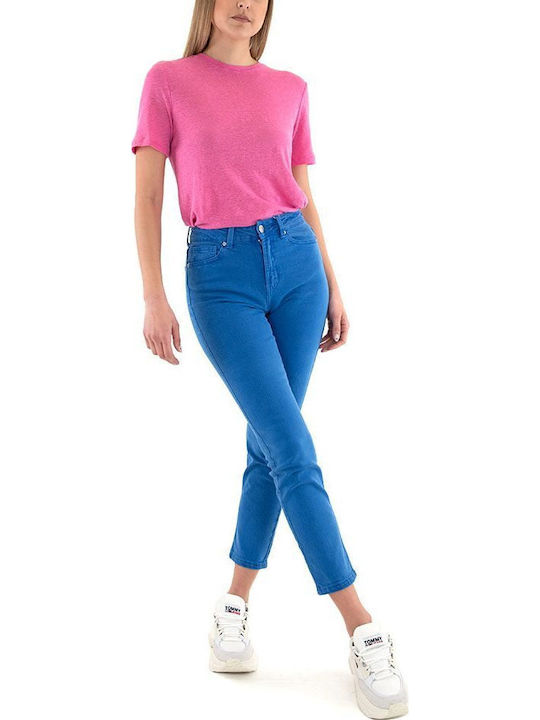 Emily High Waist Women's Jean Trousers in Slim Fit Strong Blue RoyalBlue