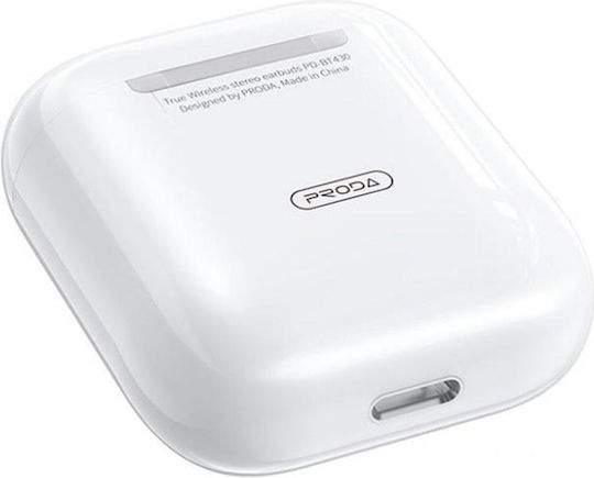 Proda PD-BT220 Earbud Bluetooth Handsfree Ακουστικά Λευκά
