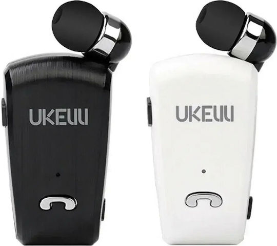 Fineblue UK-890 In-ear Bluetooth Handsfree Ακουστικό Πέτου Λευκό