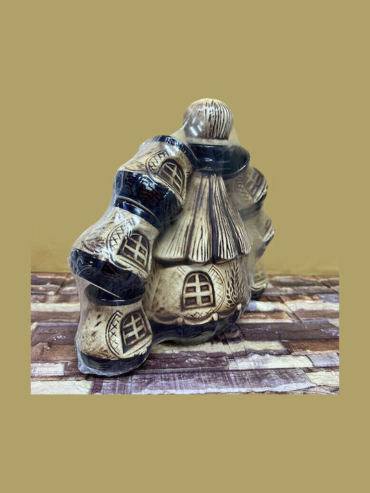Velve Ceramică Carafă de Servire 7buc cu Dop și Pahare Maro 1buc
