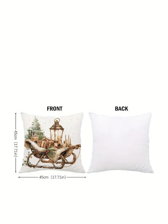 By Queen Limited Festive Edition Pillow Case Serene Christmas Glow Vintage Sleigh 45x45cm