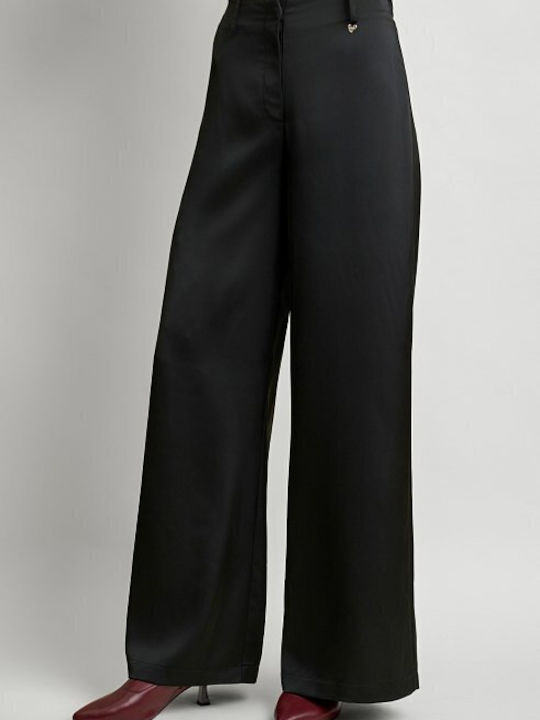 Femei Din material textil Pantaloni cu elastic cu Croială Palazzo Black