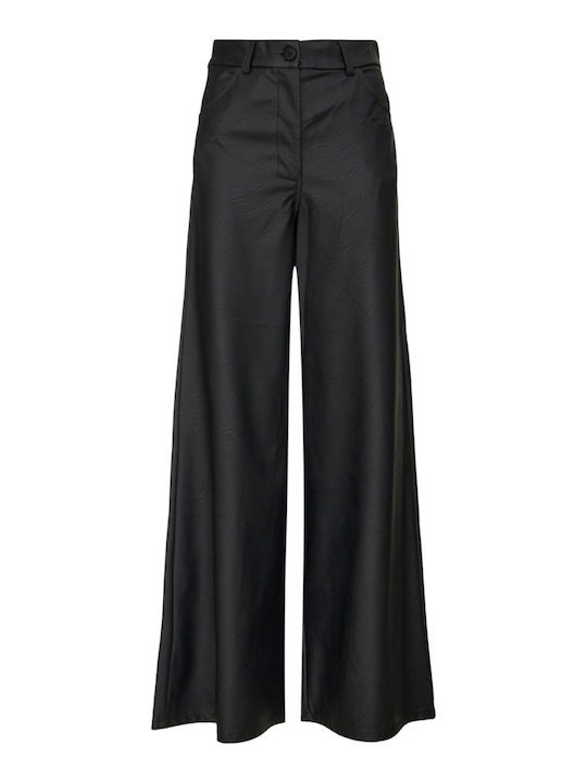 Damen Hochbund Pantaloons in Breit Bein Stil Schwarz